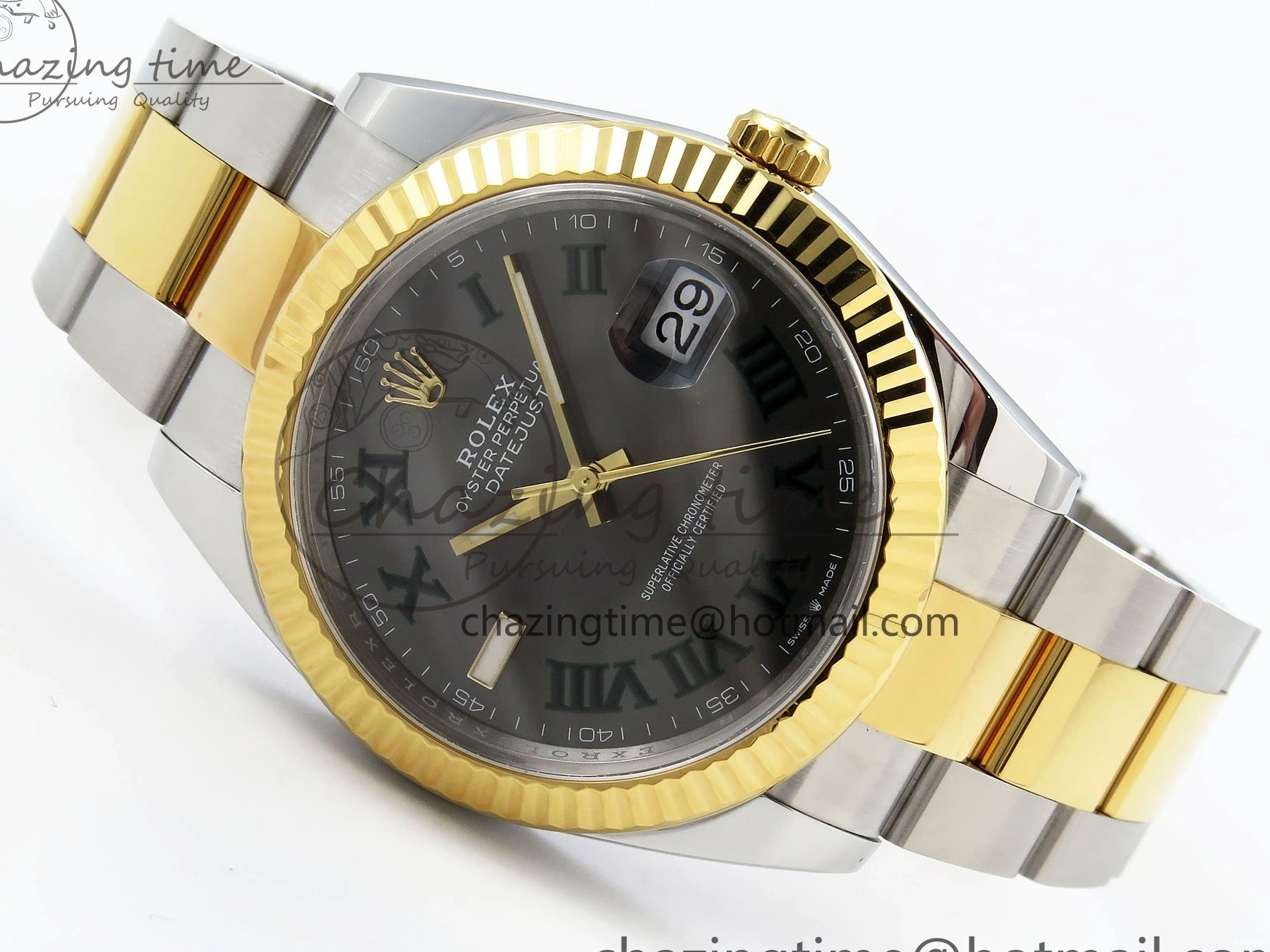 MiroTime 0131 DateJust 41 126333 Clean 1:1 Best Edition 904L Steel Gray Dial Green Roman Marker on SS YG Oyster Bracelet VR Popular 1564